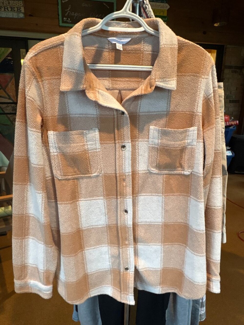 Time and Tru beige flannel